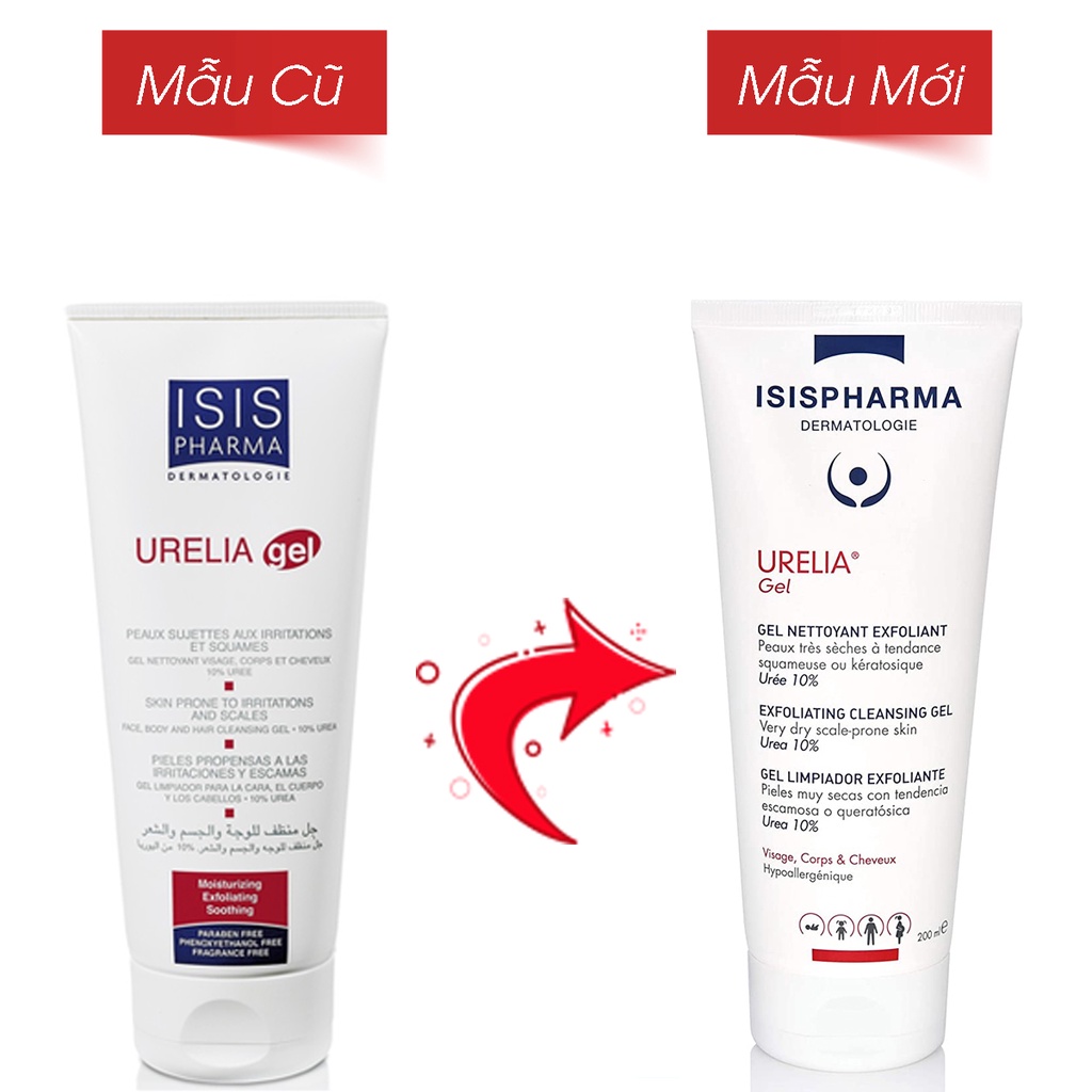 ISIS PHARMA Urelia Gel 200mL - Gel Tắm Cho Da Bị Kích Ứng, Tăng Sừng.