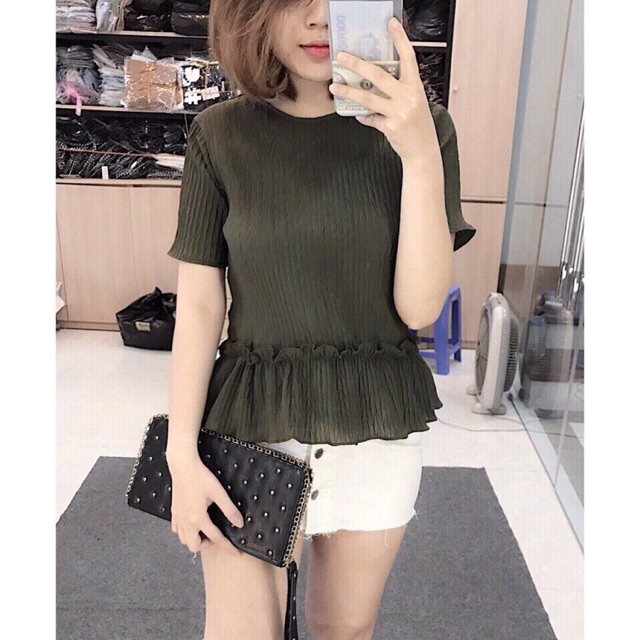 Áo dập ly dáng peplum (vnxk)
