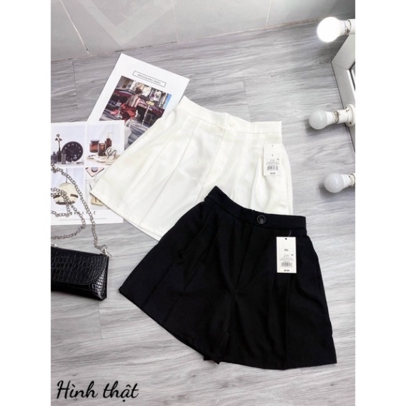 QUẦN SHORT LƯNG CAO XẾP LY - B3U