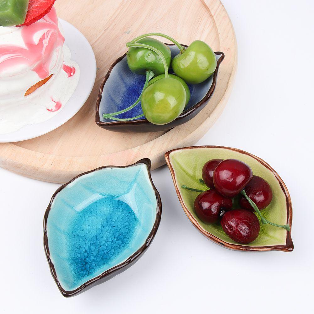 Đĩa Sứ Đựng Gia Vị Mini Hình Chiếc Lá Dành Cho Nhà Bếp