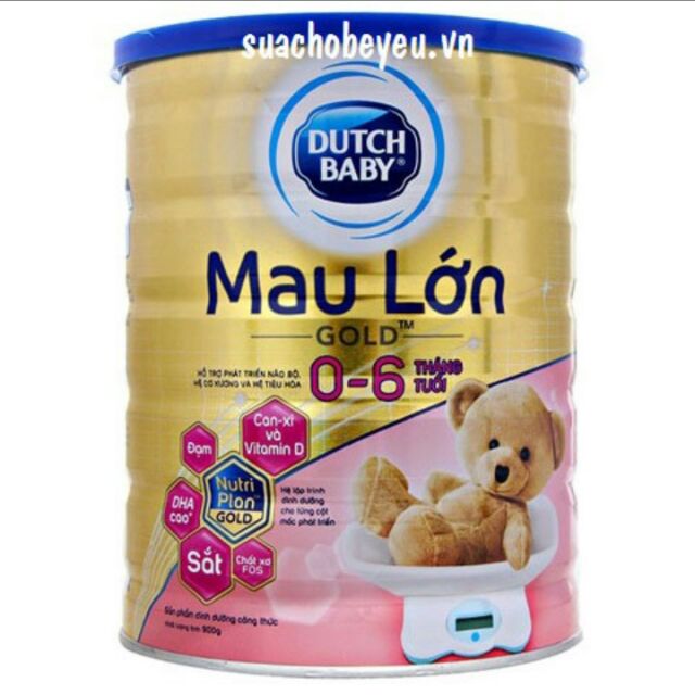 Sữa bột Dutch Baby Mau Lớn gold 900gr