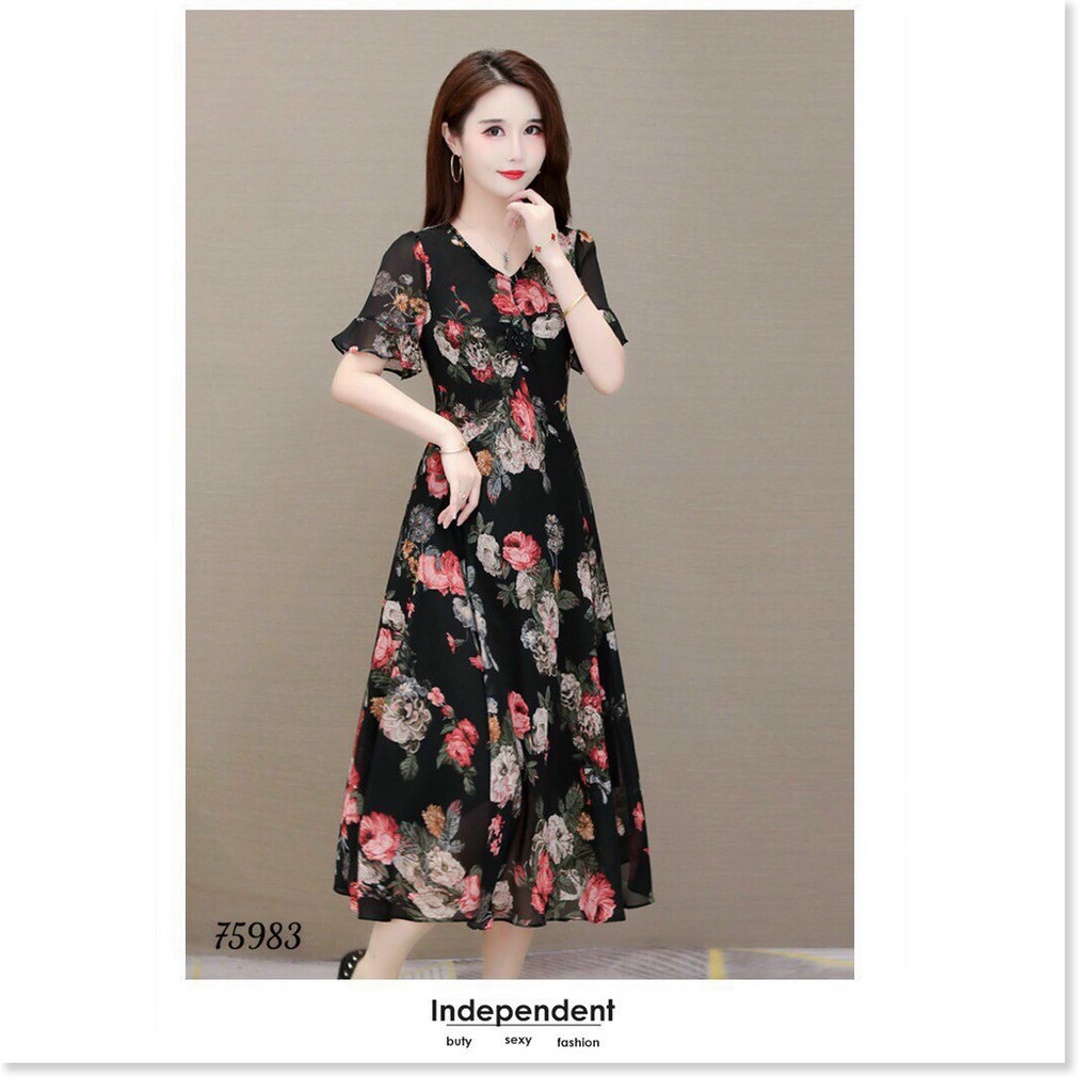 ĐÀM XÒE HOA LỤA DỰ TIỆC DÀNH CHO CÁC NÀNG TÔN DÁNG TPTM3868TH