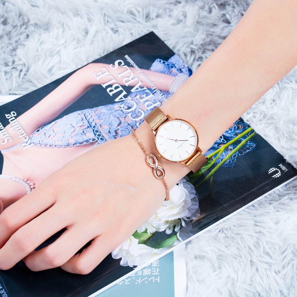 Vòng Tay Thép Titan Mặt Số 8 Thời Trang Cho Nữ