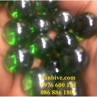 Bi ve - bộ viên bi thủy tinh màu xanh lá đậm bóng long lanh 16mm bộ 10 viên