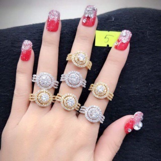 Nhẫn xi vàng 18k và bạch kim cao cấo B54 Phát Lộc
