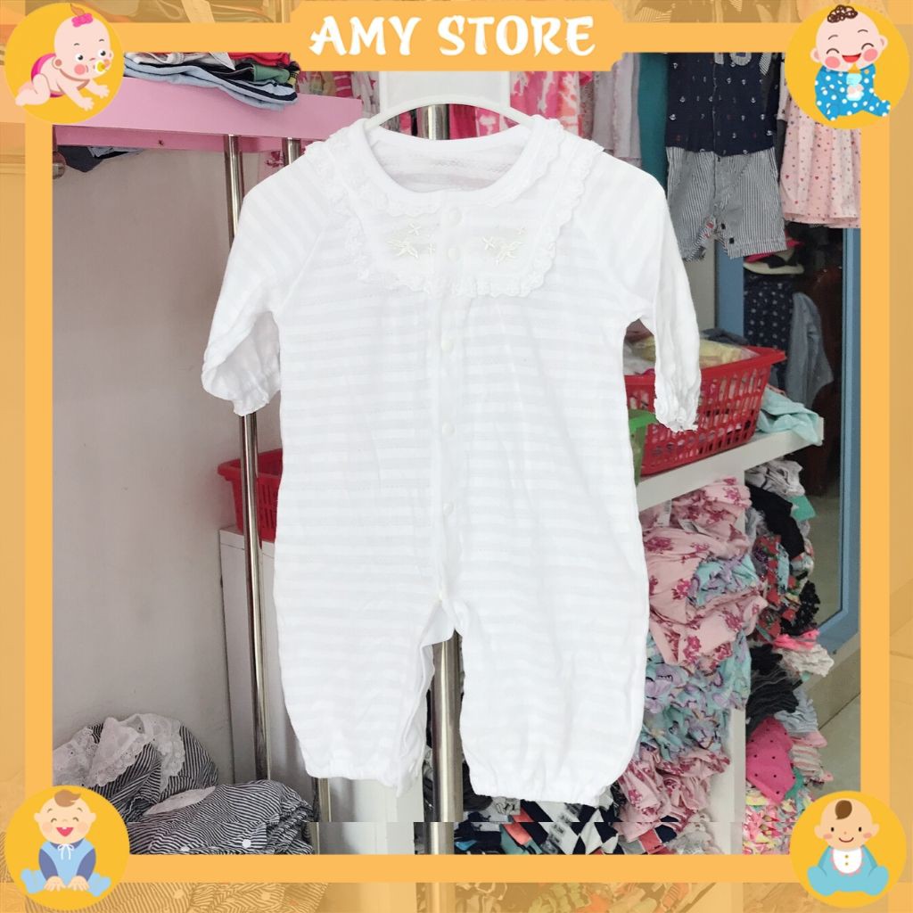 Body sleepsuit bé gái♥️Hàng xuất Nhật♥️cổ bèo chất cotton mềm mại thấm hút mồ hôi