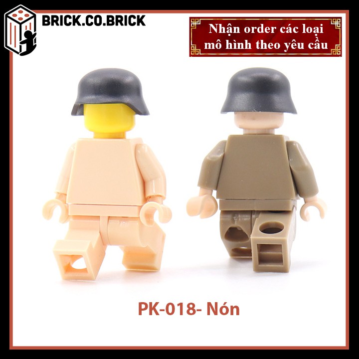 Phụ kiện MOC Army- Mũ Nón - Đồ chơi lắp ráp minifig và non-lego mô hình sáng tạo trang trí quân đội - PK018