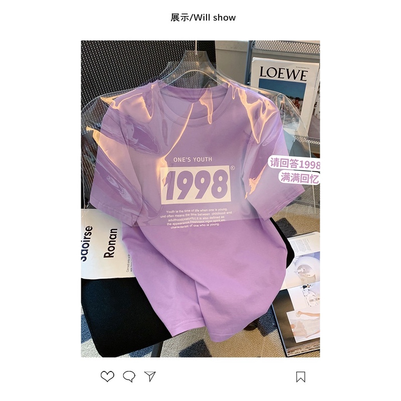 Áo Thun Nữ Ngắn Tay In Chữ Phong Cách Năng Động