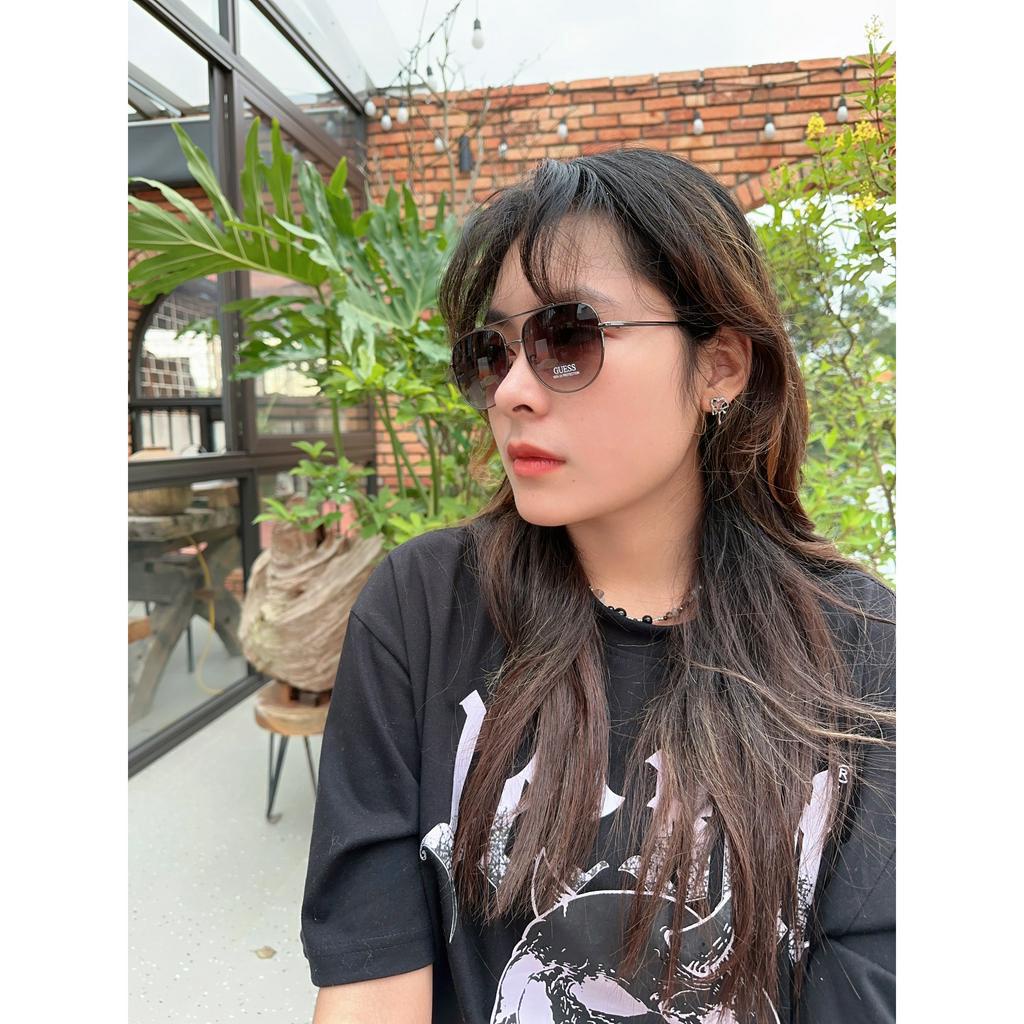 Kính Mát Guess gọng silver GF0226/S mắt xám khói  gọng silver, mắt xám khói