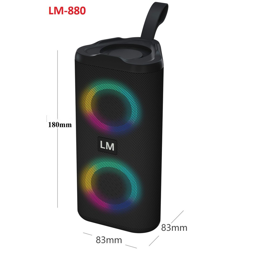 Loa bluetooth 5.0 nghe nhạc hay kết nối 2 loa công suất đến 20W bass mạnh hỗ trợ cắm USB thẻ nhớ FM LM880 bảo hành 1-1