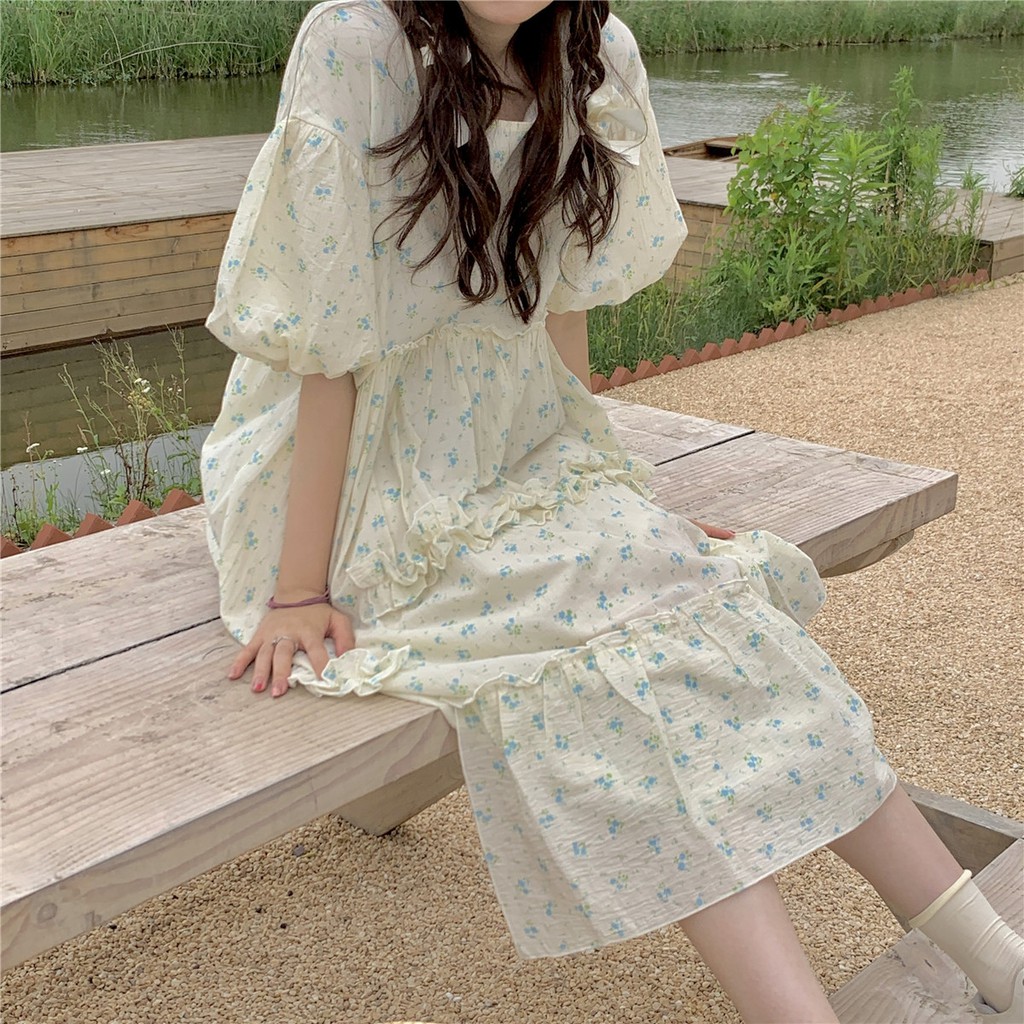 Đầm  hoa nhí bèo ngây thơ Korea