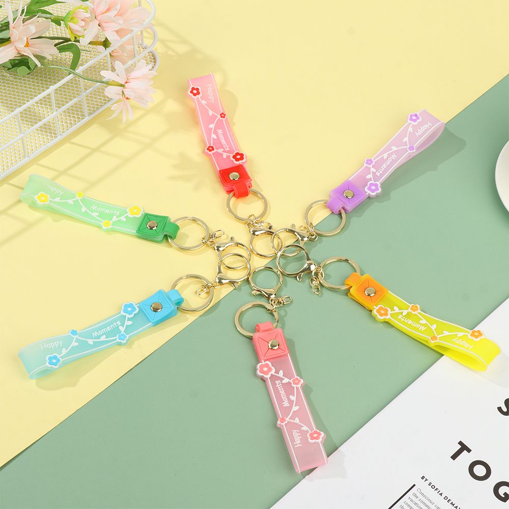 Móc Chìa Khóa Hình Hoa In Chữ Nhiều Màu Dễ Thương DIY