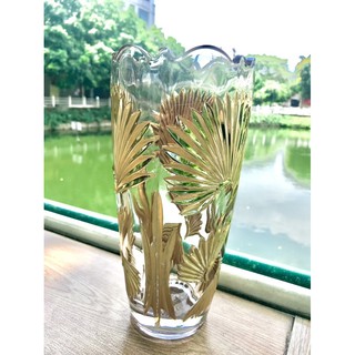 Bình hoa pha Lê vàng kim cao cấp