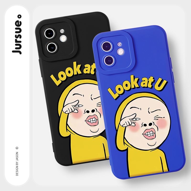 Ốp lưng JURSUE mềm chống bẩn hoạt hình độc lạ Cho iPhone 14 13 12 11 Pro Max SE 2020 X XR XS 8 7 ip 6S 6 Plus Y2337