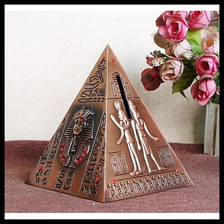 Mô Hình Kim Tự Tháp Ai Cập Bằng Kính Kim Loại Trang Trí Nhà Cửa