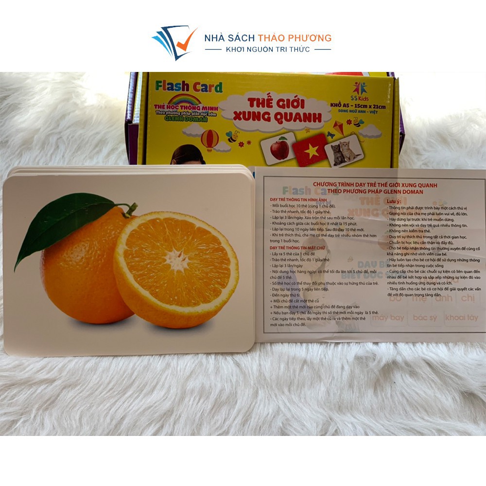 Bộ thẻ Flashcard Việt Hà chủ đề Thế giới xung quanh A5 (15x21cm) song ngữ Việt Anh (phương pháp Glenn Doman)