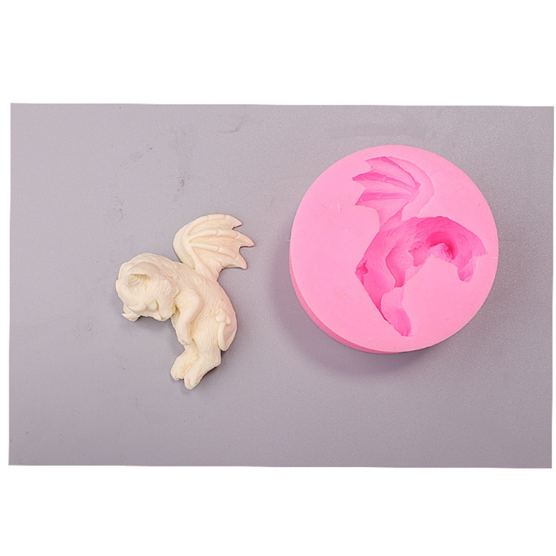 Khuôn Silicone Làm Nến Epoxy Resin DIY Hình Mèo Đang Ngủ Trang Trí Nhà Cửa