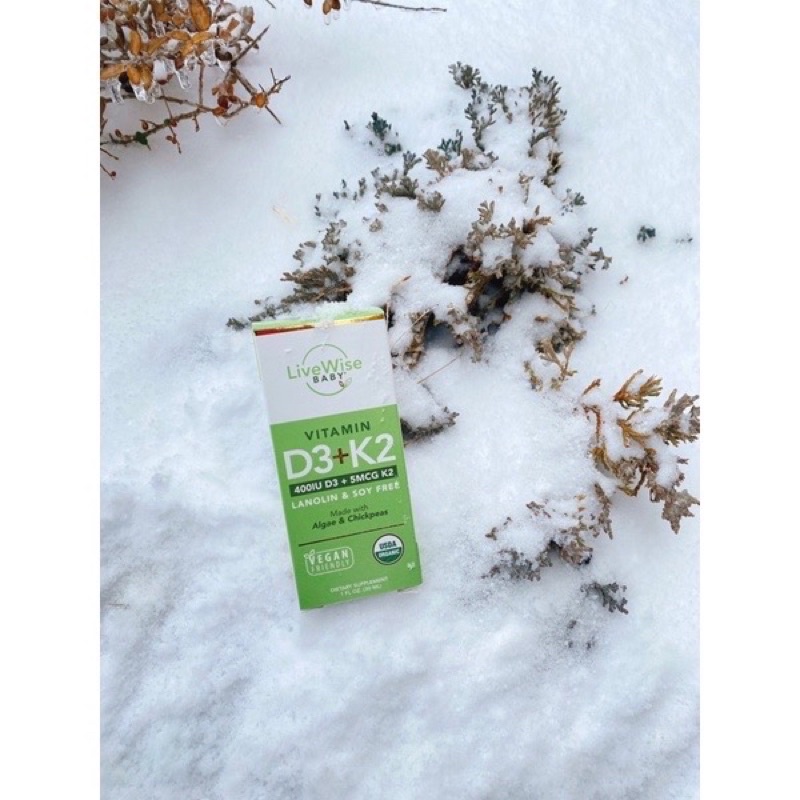 Vitamin D3 + K2 Thuần Chay LIVEWISE BABY - Mỹ
