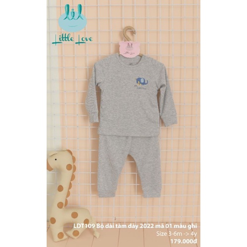 Lil little love - Bộ dài tay vải nỉ co giãn 4 chiều cho bé 9m-4y