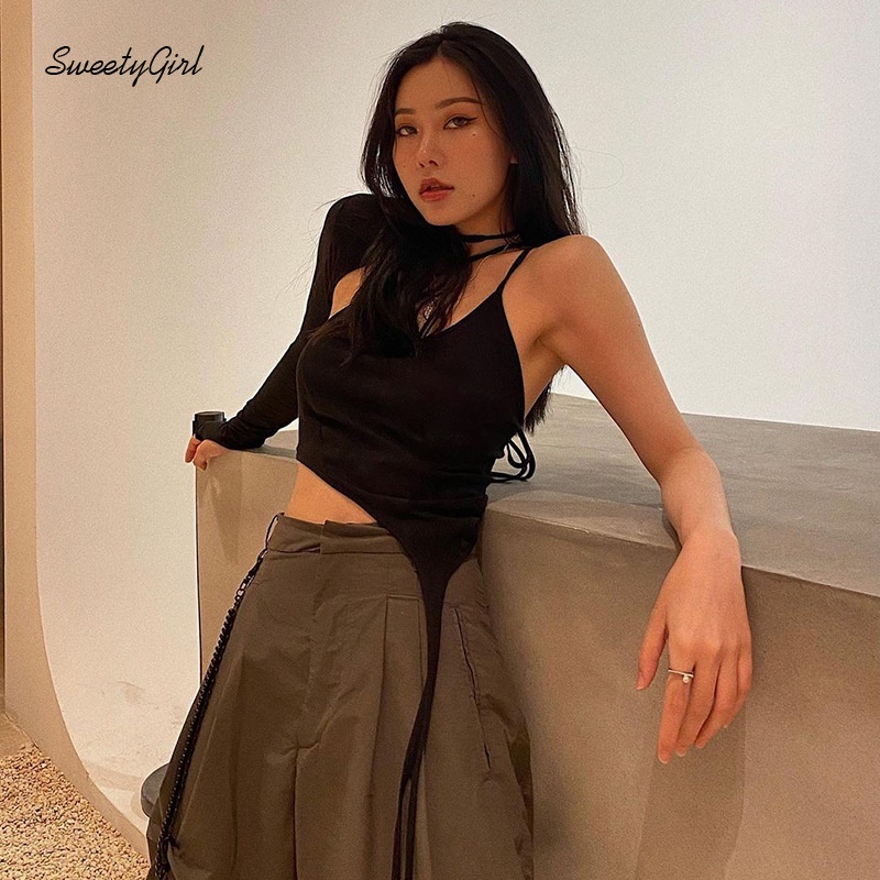 Áo tank top màu trơn hở lưng dáng ôm thời trang quyến rũ cho nữ