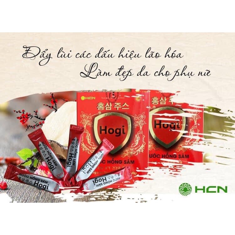 Nước Hồng Sâm Hogi (Hộp 20 ống x 10ml) - Chống lão hóa, bồi bổ sức khỏe, tăng cường sinh lực