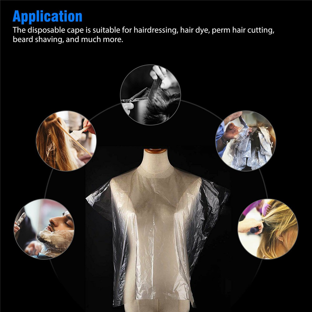 ONLY 10/50/100PCS Transparent Hair Salon Capes Gowns Hairdressing Cloth Disposable Hair Cutting Cape Barber Shop Waterproof Beauty Styling Washing Pads Perm Tools