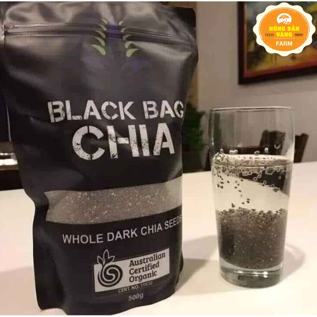 Hạt chia hữu cơ Black Bag OMD Úc 500g Hạt chia đen tốt cho tim mạch, tiêu hóa