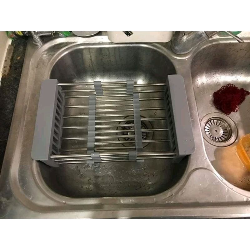 Khay Rổ Đa Năng Co Giãn Để Chậu Rửa Chén, rửa rau củ quả
