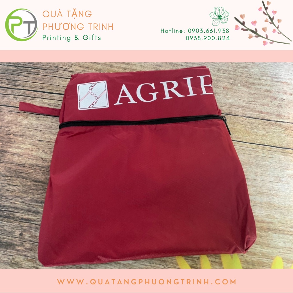 Áo mưa vải dù cao cấp / vải nhựa Rạng Đông in logo Agribank