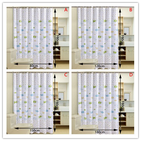 Rèm Che Bồn Tắm Bằng Nhựa Dày Chống Thấm Nước Họa Tiết Hoạt Hình Dễ Thương