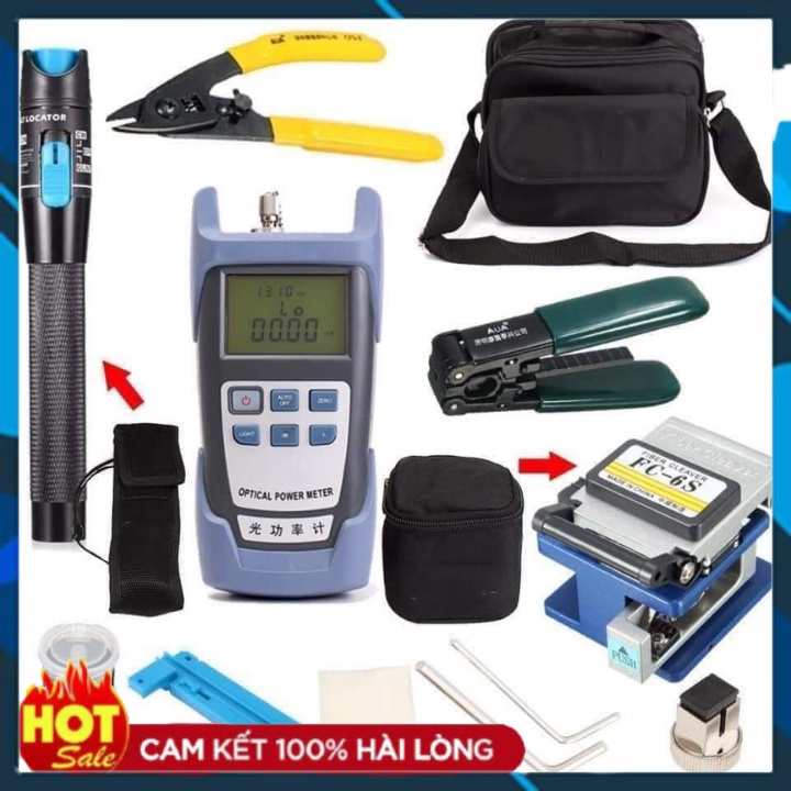 Bộ Dụng Cụ Thi Công Cáp Mạng Kèm Bút Soi Quang 5KM Cao Cấp 9 Món Tiện Lợi
