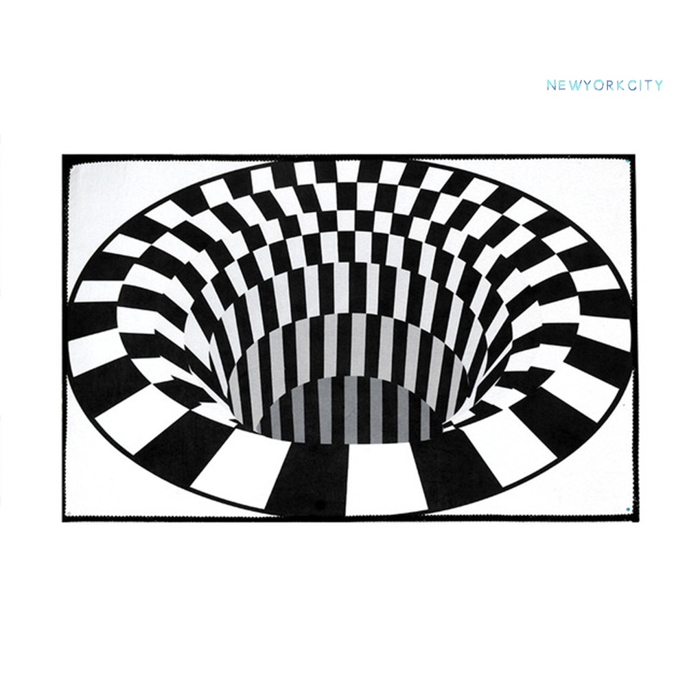 Thảm Lót Sàn Chống Trượt Hình Tròn In Họa Tiết Kẻ Sọc Đơn Giản Trang Trí Nhà Cửa