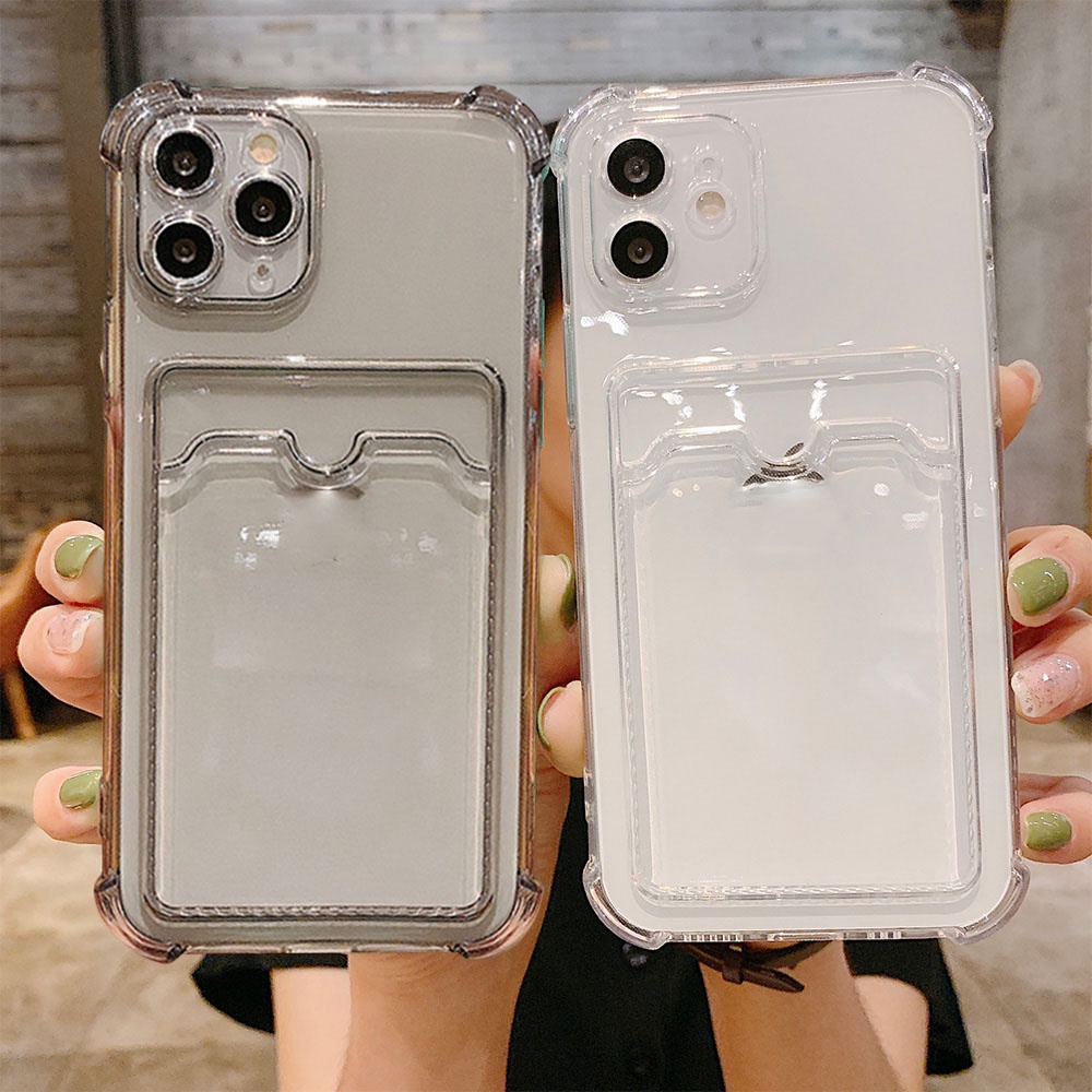 Ốp Điện Thoại Silicon Có Túi Khí Đựng Thẻ Xiaomi Redmi Note 11 10 9 Pro 11S 10S 9S 9A 9C NFC Poco X3 M2 M3 Xiomi Mi 11 Lite Pro