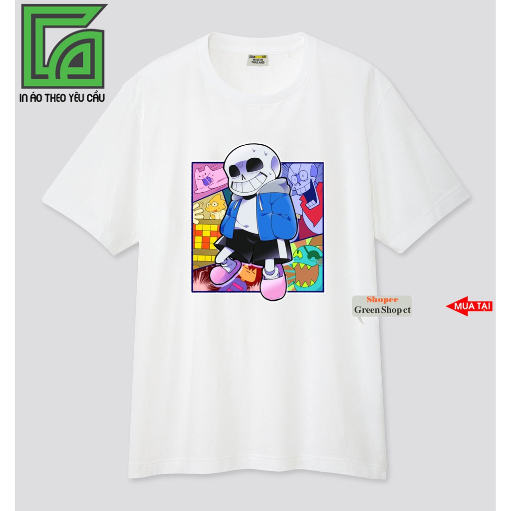 (NEW) Áo Thun In Hình Game Undertale Sans Vải Cotton Thái S167