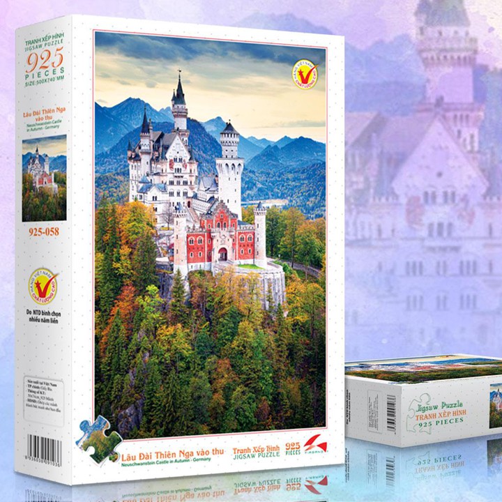 Tranh xếp hình Jigsaw Puzzle giải tỏa stress Tia Sáng 925 mảnh - Lâu Đài Thiên Nga Vào Thu - MSP: 925-058