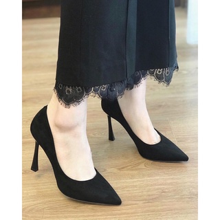 giày cao gót 9cm màu đen da lộn