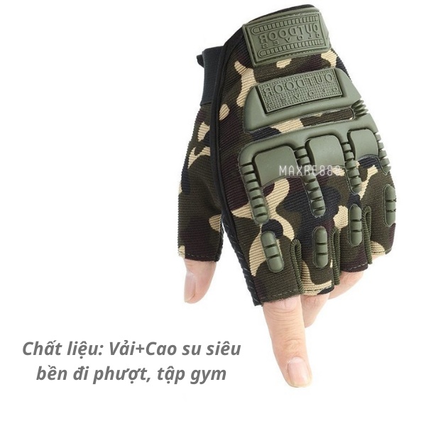 Găng tay tập gym, tập tạ, thể thao chuyên nghiệp MPACT có gù cao su bảo vệ mu bàn tay