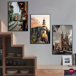 Tranh treo tường chất liệu Canvas, chủ đề Danh lam thắng cảnh Việt Nam, decor phòng khách, khách sạn