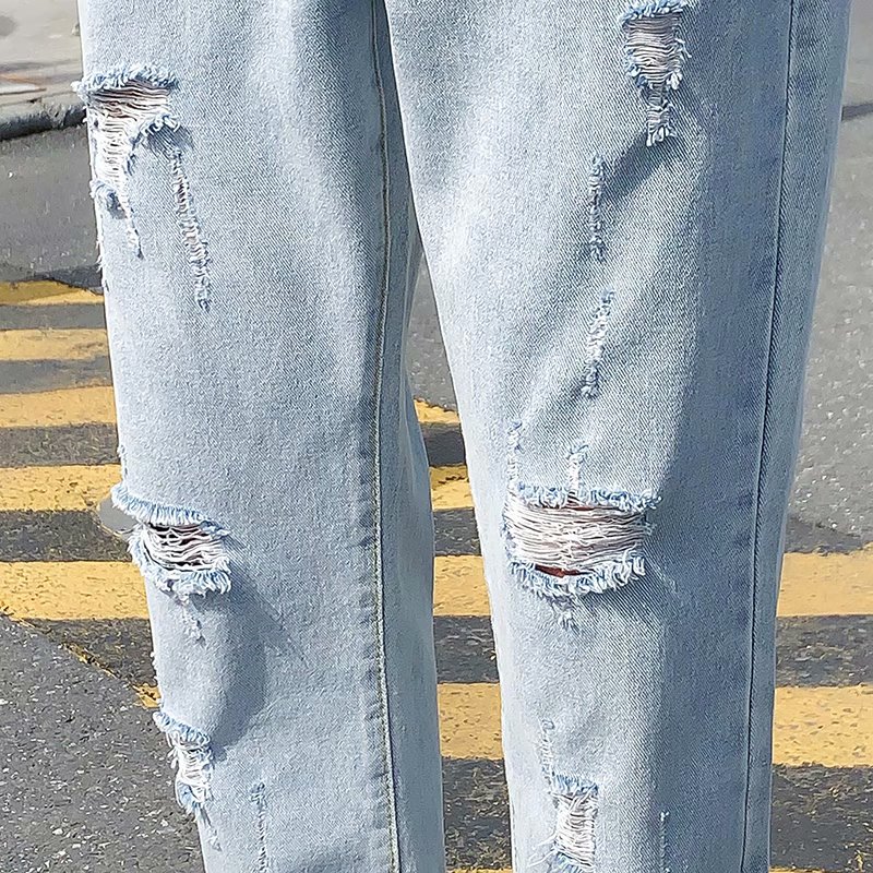 Men's Fashionable Men's Loose Design Torn Jeans