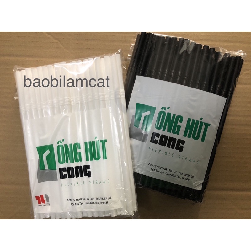 Ống hút cong đầu uống sinh tố, chanh dây phi 8