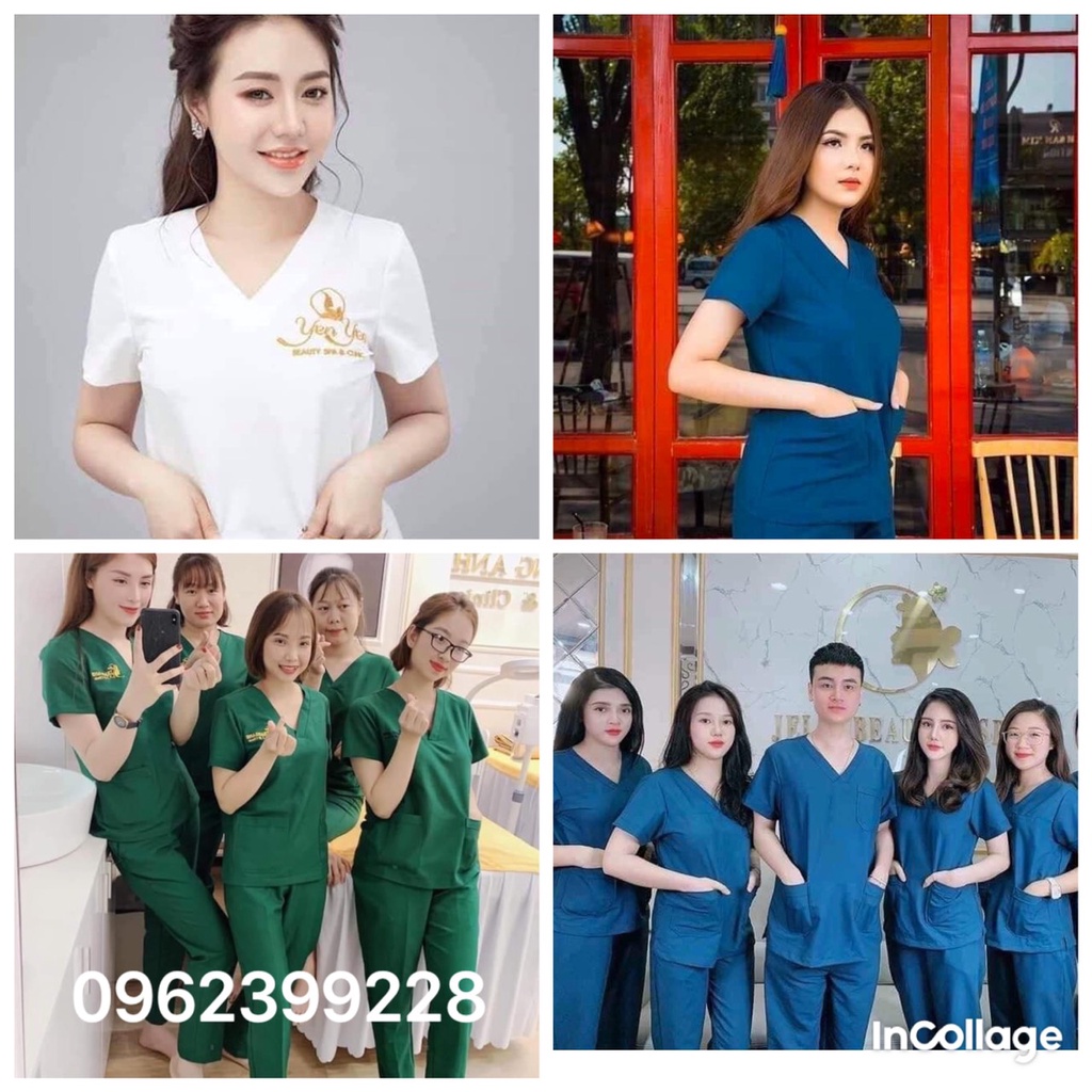 Đồng phục spa,đồng phục thẩm mỹ viện , bộ bác sĩ , HÀNG LOẠI 1 đủ size, đủ màu có sẵn