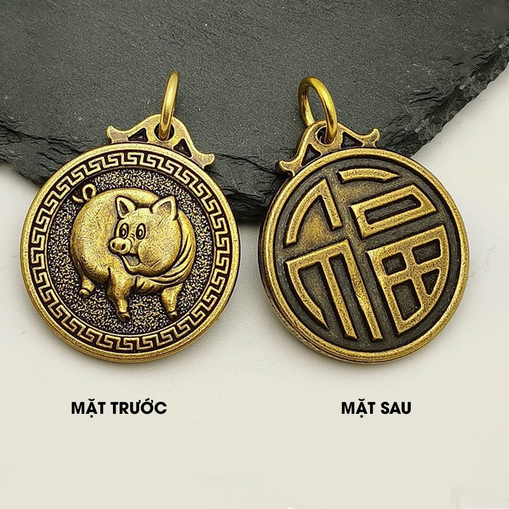 Móc Khóa 12 Con Giáp Đồng Phong Thủy (Treo Đỉa Thắt Lưng Móc Chìa Khoá Trang Trí Ô Tô, Balo, Thu Hút Tài Lộc, ...)