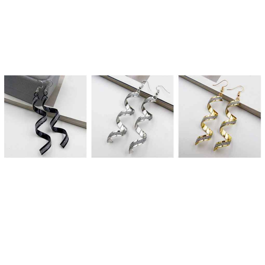 Hoa Tai Hợp Kim Thiết Kế Xoắn Ốc Phong Cách Retro