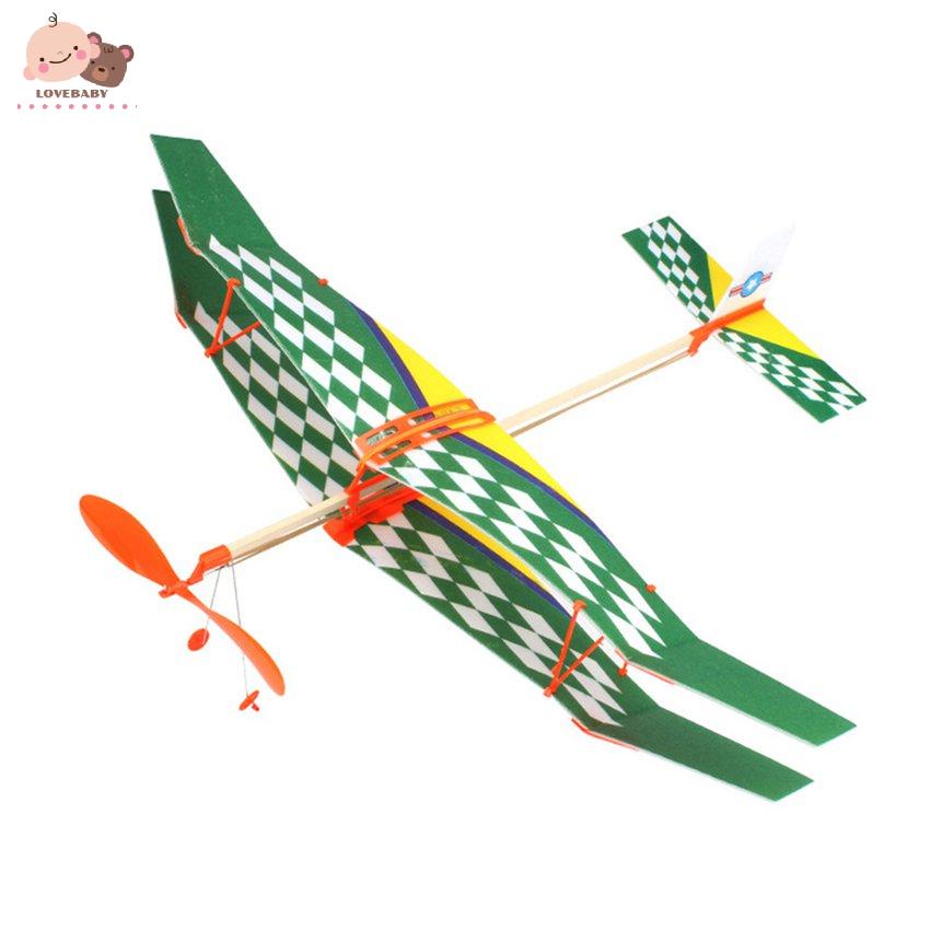 [HOT]Biplane Glider Aircraft Thunderbird Rubber Band Power Plane Helicopter Model
