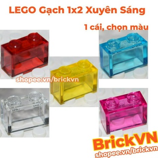 [1 Cái, Chọn Màu] Phụ Kiện LEGO Gạch 1x2 Xuyên Sáng / Trong Suốt ID 35743