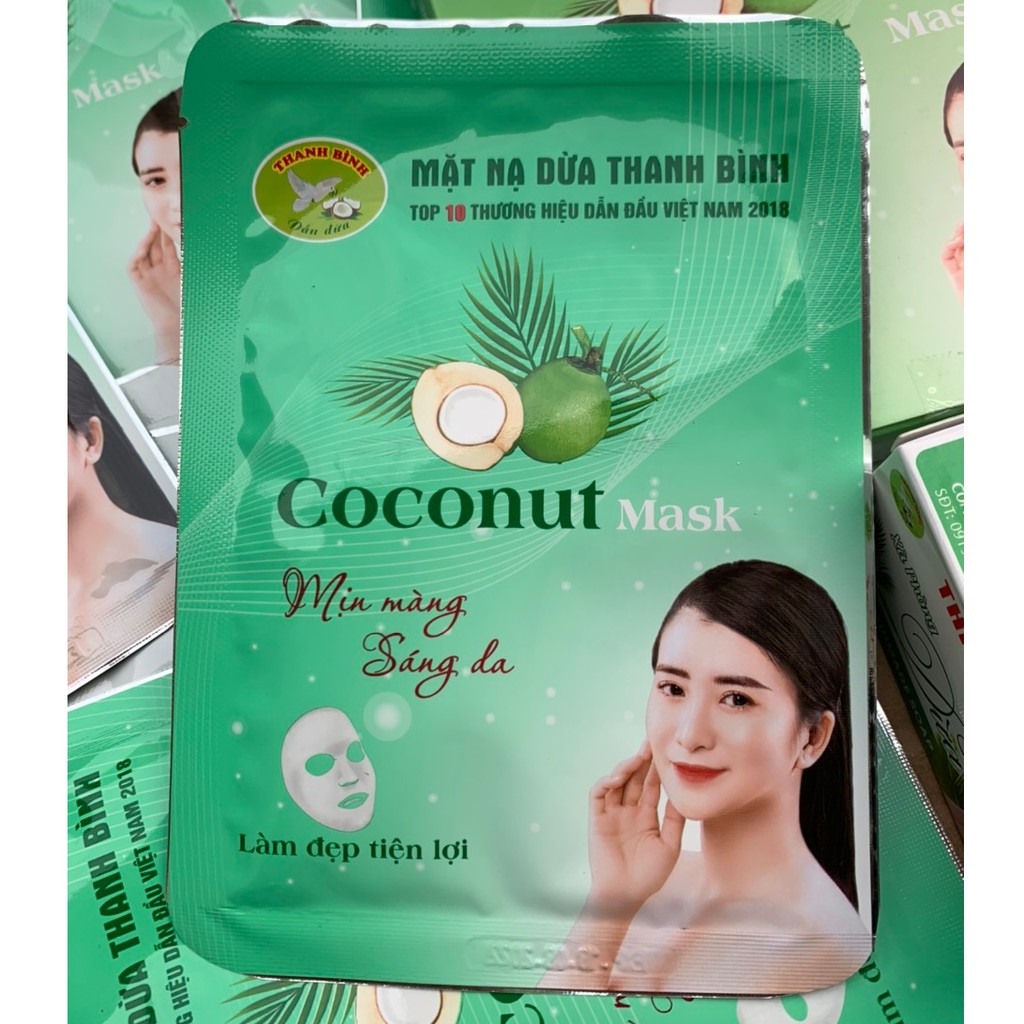 Hộp 7 miếng mặt nạ dừa Thanh Bình COCONUT MASK 100% thiên nhiên