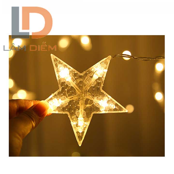 Đèn chớp nháy màn 2m5 12 dây thả led trang trí noel tết  dạng rèm