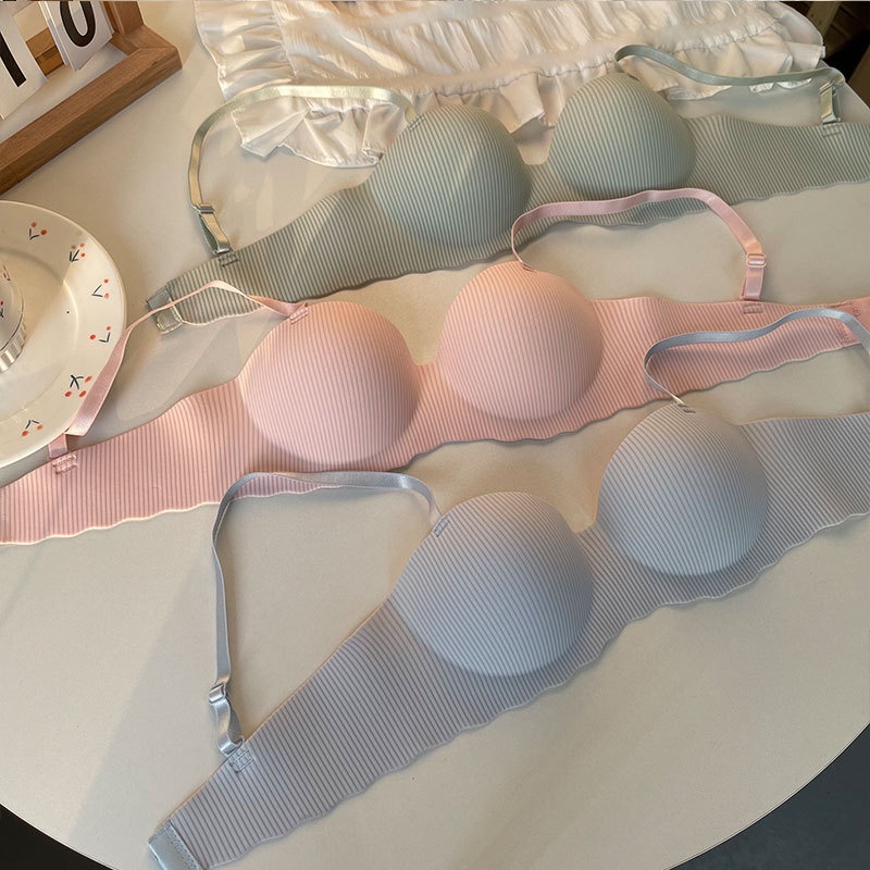Áo Ngực Không Gọng Mềm Mại Kẻ Sọc Size 32-38AB Có Thể Điều Chỉnh Quyến Rũ Cho Nữ