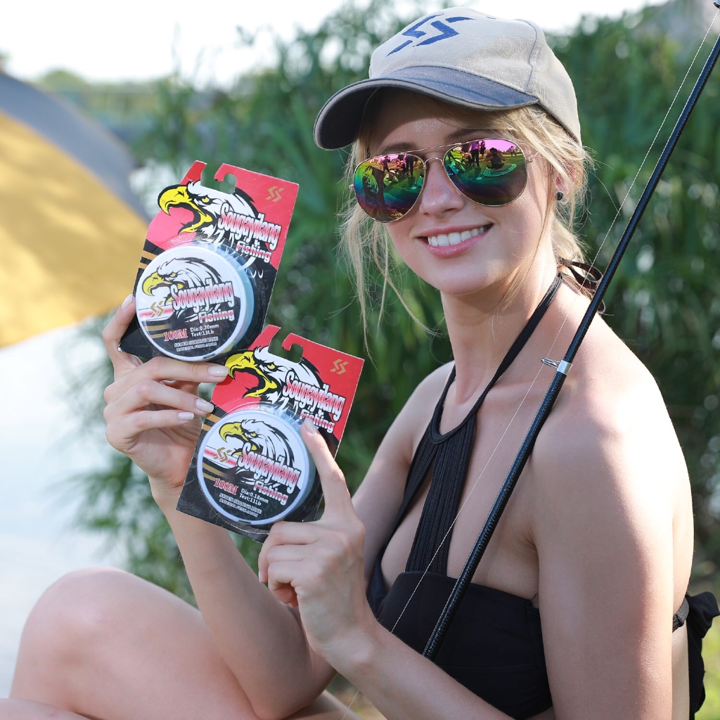 Dây câu cá Sougayilang bằng sợi nylon Monofilament mịn 11-41LB 100M phù hợp cho câu cá nước mặn và nước ngọt
