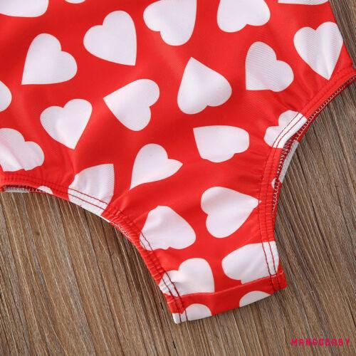♬MG♪-Baby Girl Heart Prints One-piece Sleeveless Swimming Suit  0-5Y